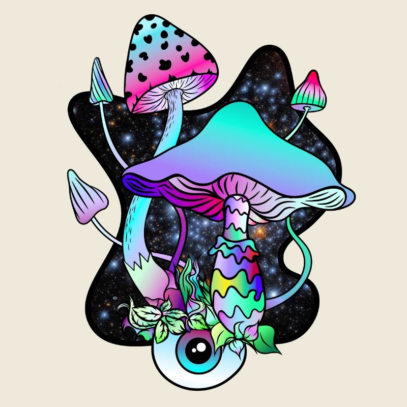 Magic Mushroom Eye Psychedelic Pilzkunst