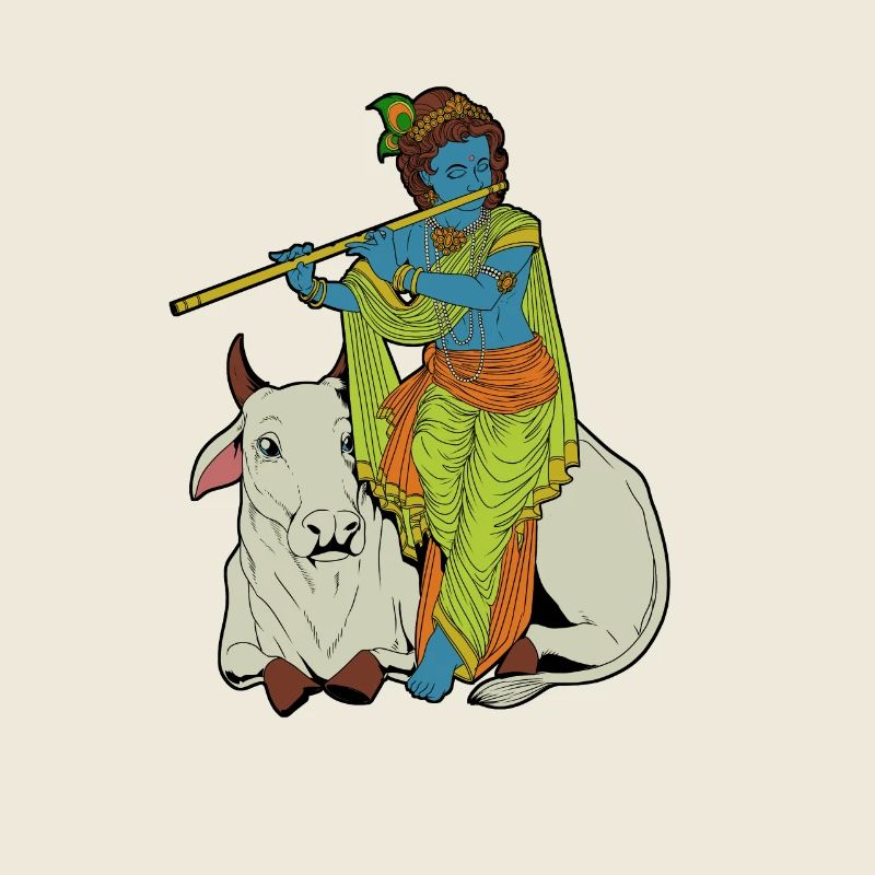 Dieu hindou - le joueur de flûte bleue Krishna