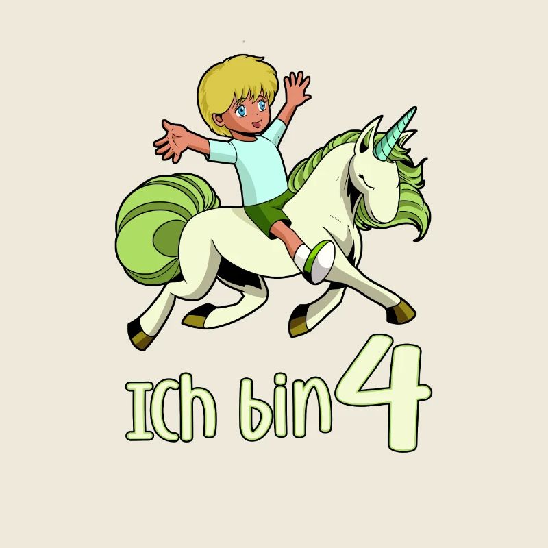 Geburtstagsshirt Einhorn - 4 Geburtstag Junge