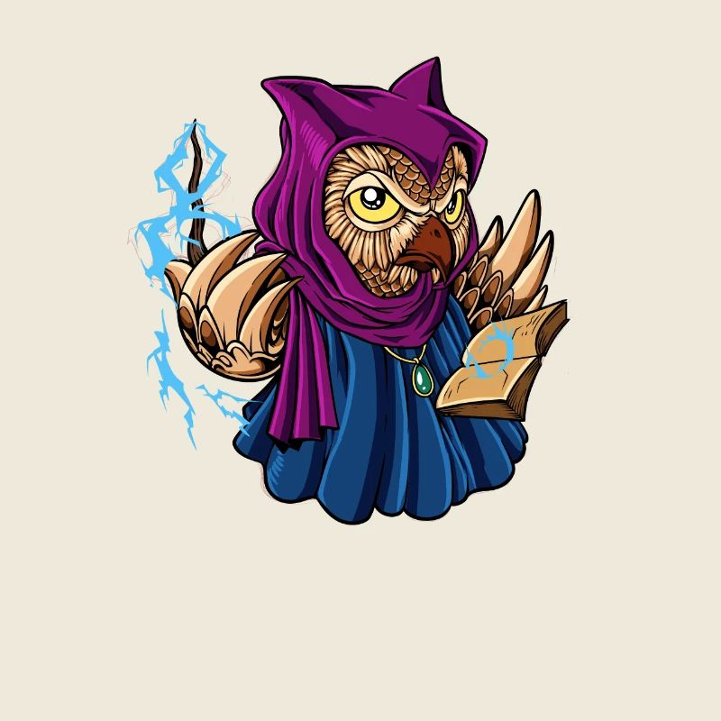Zauberer und Magier - zaubernde Eule