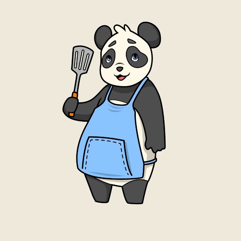 L’ours panda est le maître du grill
