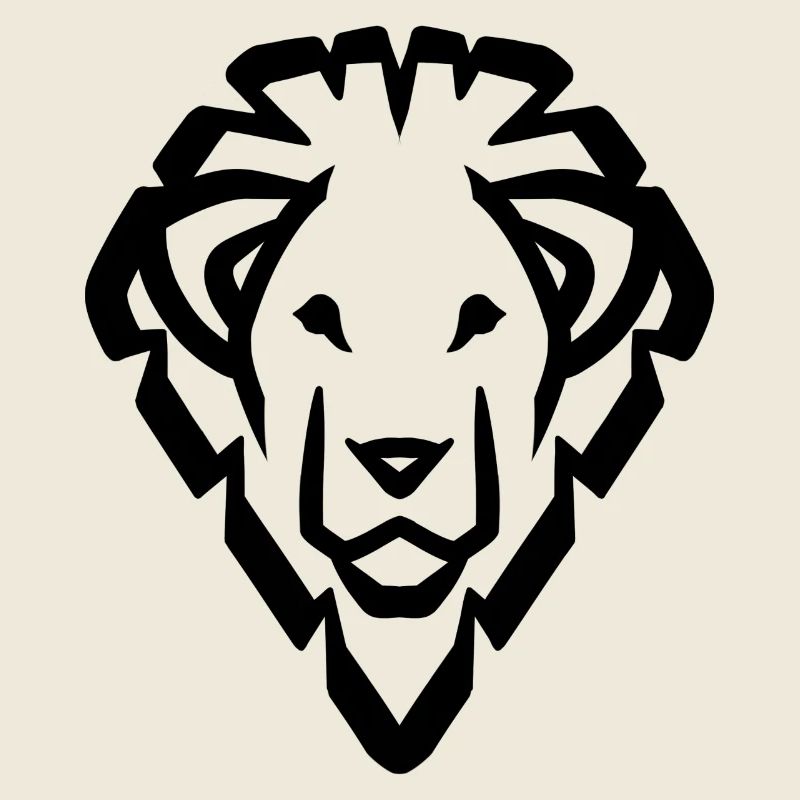 Lion's head symbol black