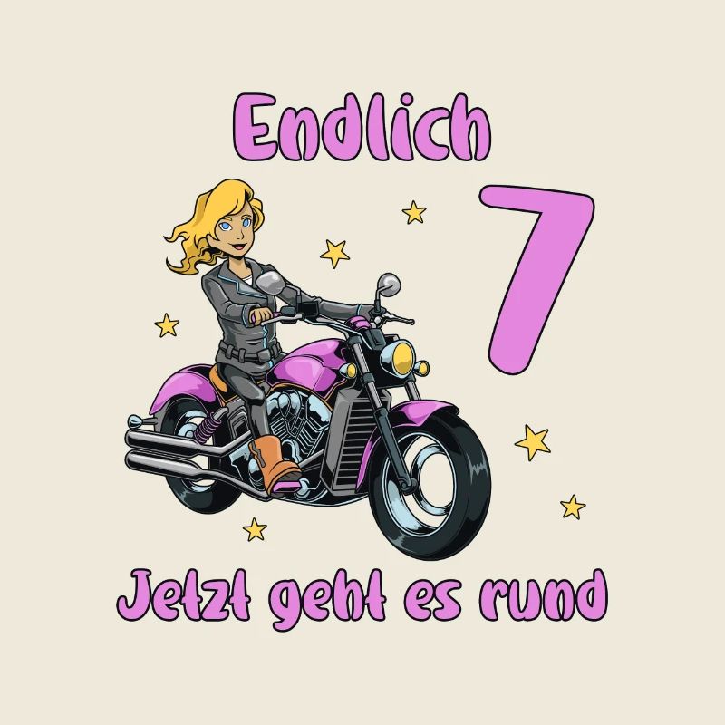 Geburtstagsshirt Motorrad - 7 Geburtstag Mädchen
