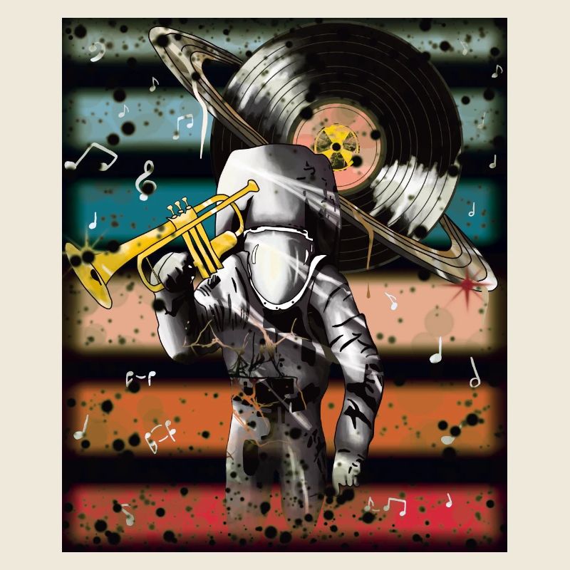 Astronaute Musique Vinyle Art