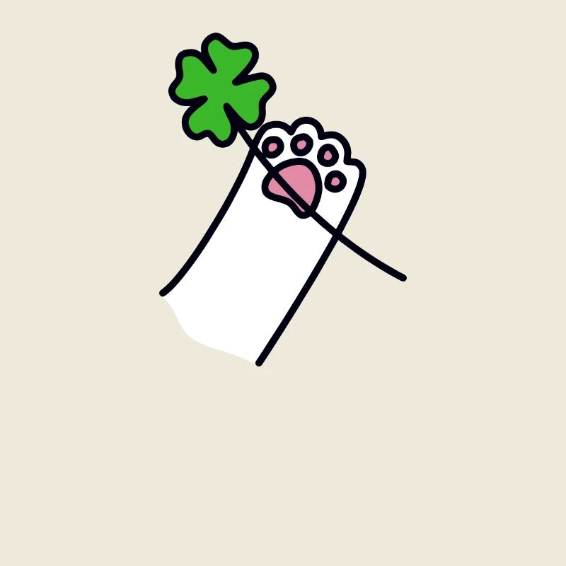 vierblättriges Kleeblatt Katzen Tatzen Geschenk