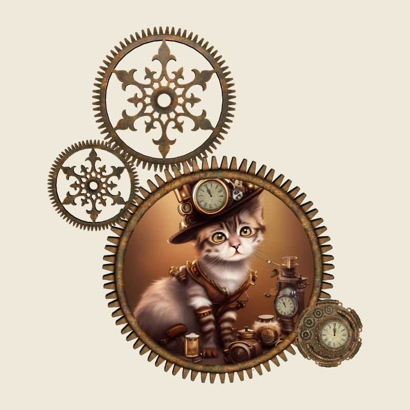 Kleines Steampunk-Kätzchen