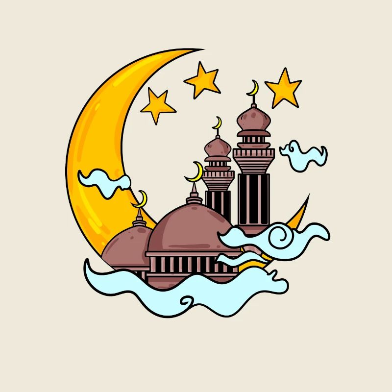 Mosquée avec croissant