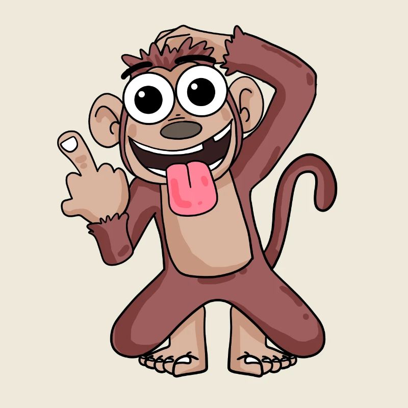 Singe pointant le majeur