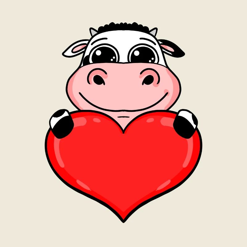 Vache avec cœur - Love Romantic