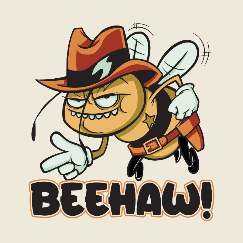 Beehaw bee with cowboy hat Yeehaw
