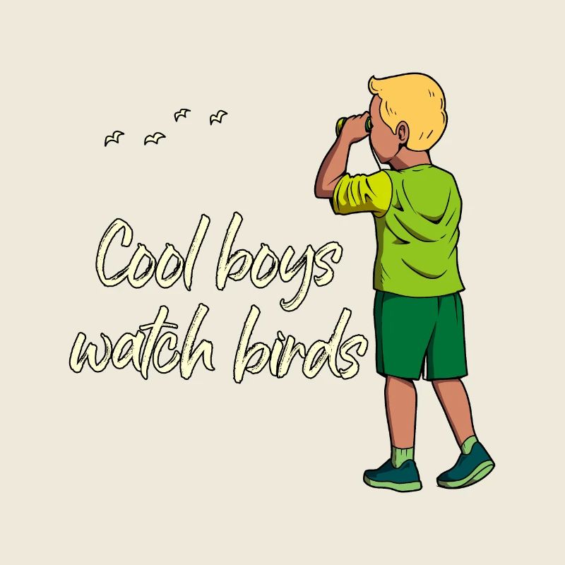 Cool boys watch birds - Boy bird watching
