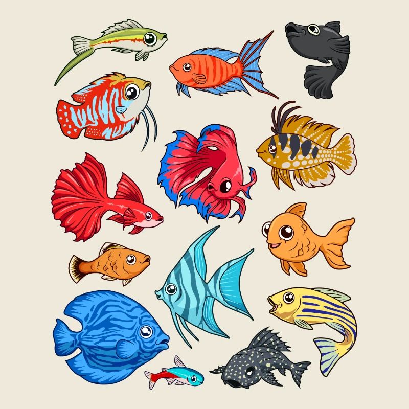 Verschiedene Zierfische - Aquaristik