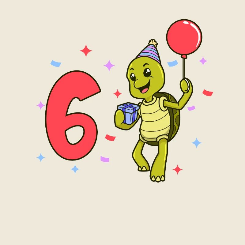 Avec tortue - anniversaire des enfants 6 ans