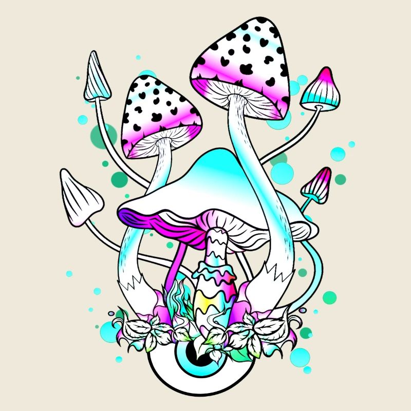 Magic Mushrooms White Mushroom Mushroom Eyes Art