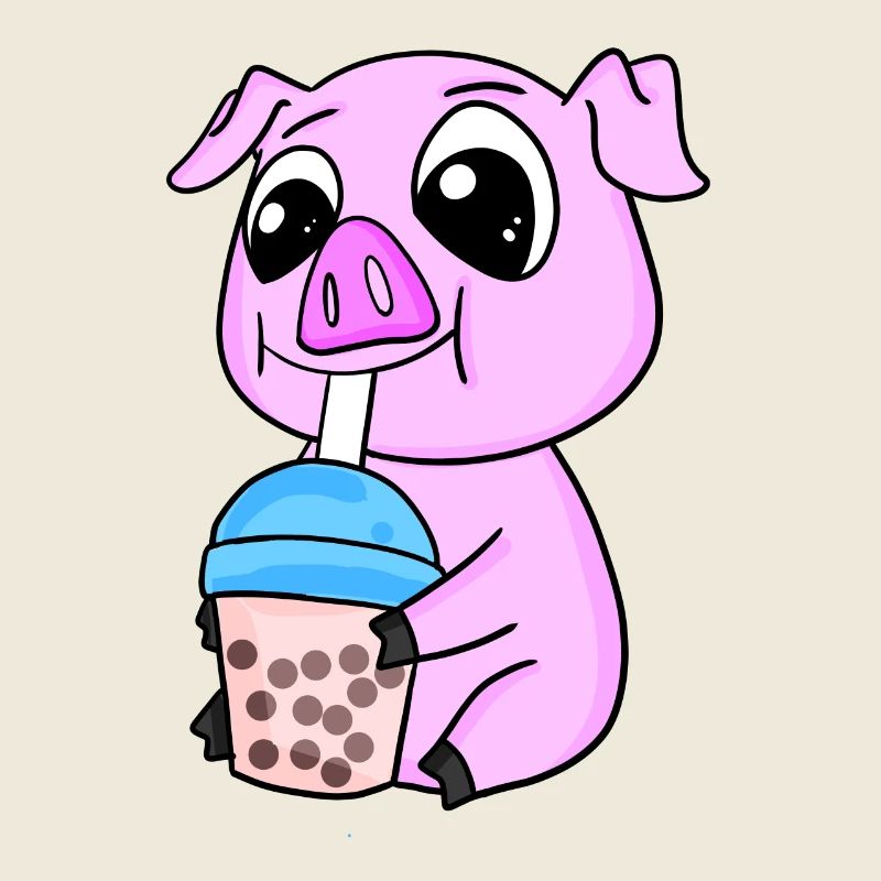 Pork Bubble tea Motif