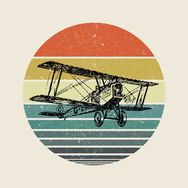Aviator Pilot Retro Bi Plane Airplane Aviation