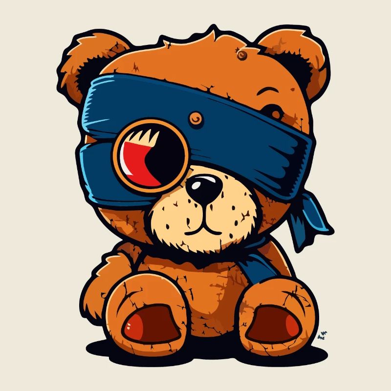 Eye patch cute bear