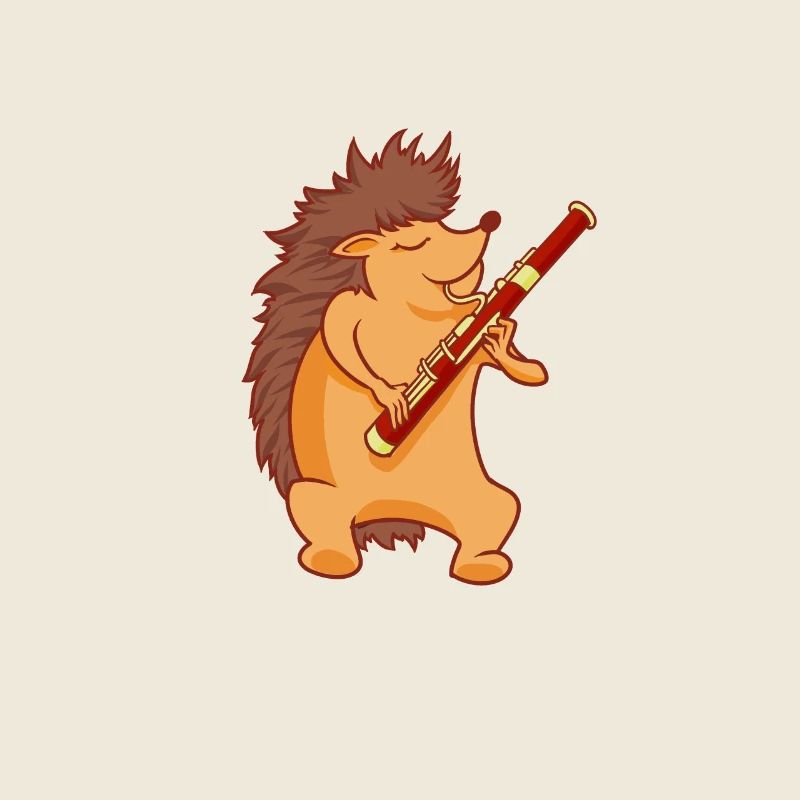 Hedgehog joue du basson