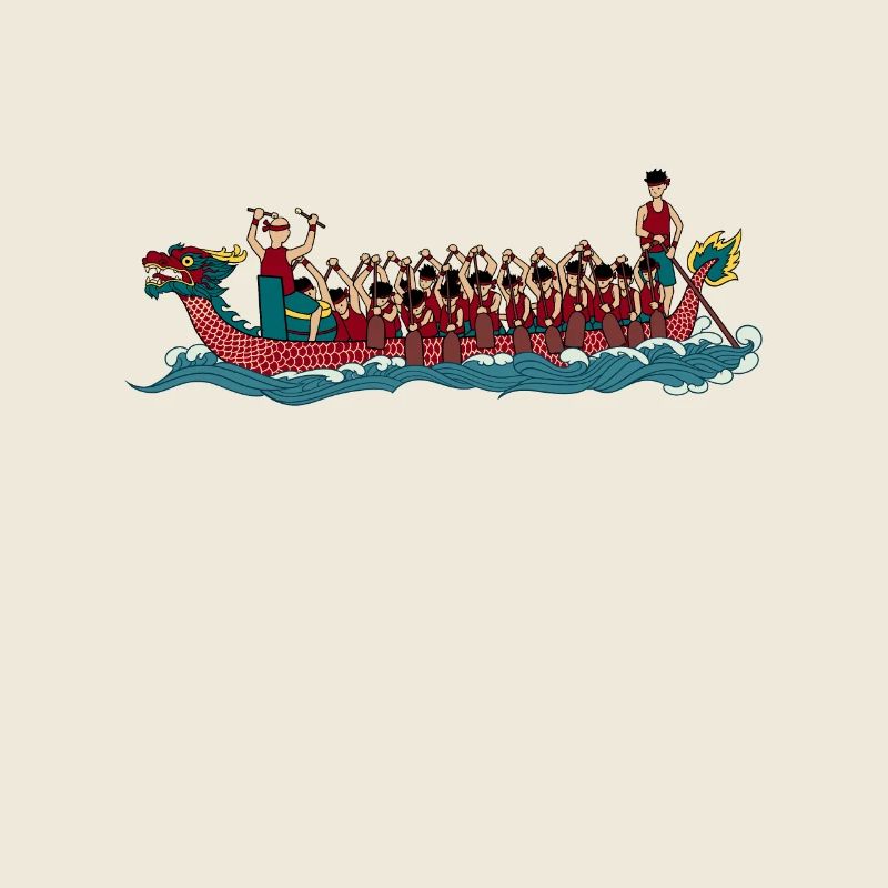 Drawing of a 20 man dragon boat