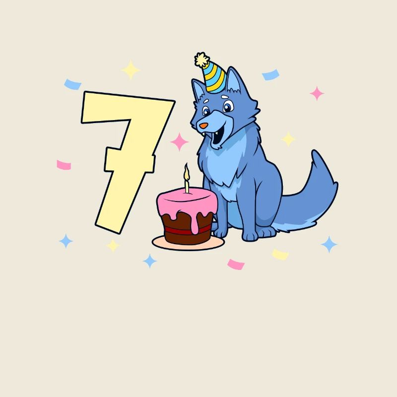 Mit Wolf - Kinder Geburtstag 7 Jahre