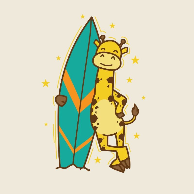 Giraffe mit einem Surfbrett Zoo Savanne