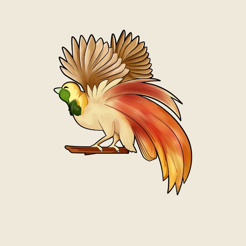 Zeichnung eines Raggi Paradiesvogel