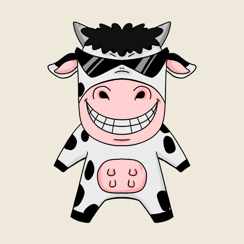 cool cow with sunglasses