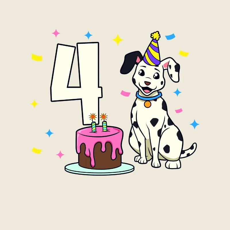 Mit Dalmatiner - Mädchen Geburtstag 4 Jahre