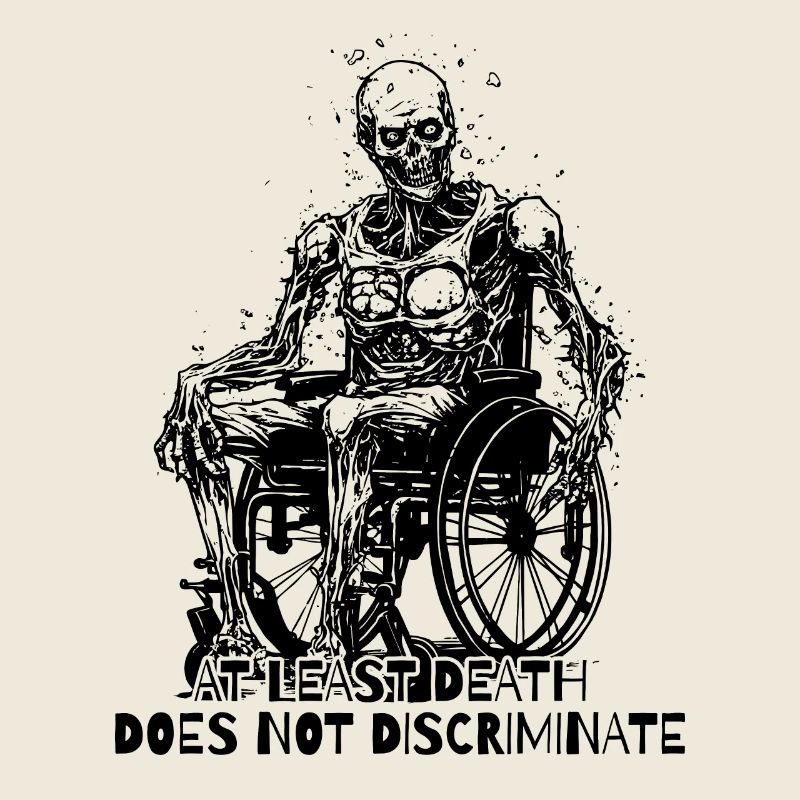 Squelette en fauteuil roulant : pas de discrimination