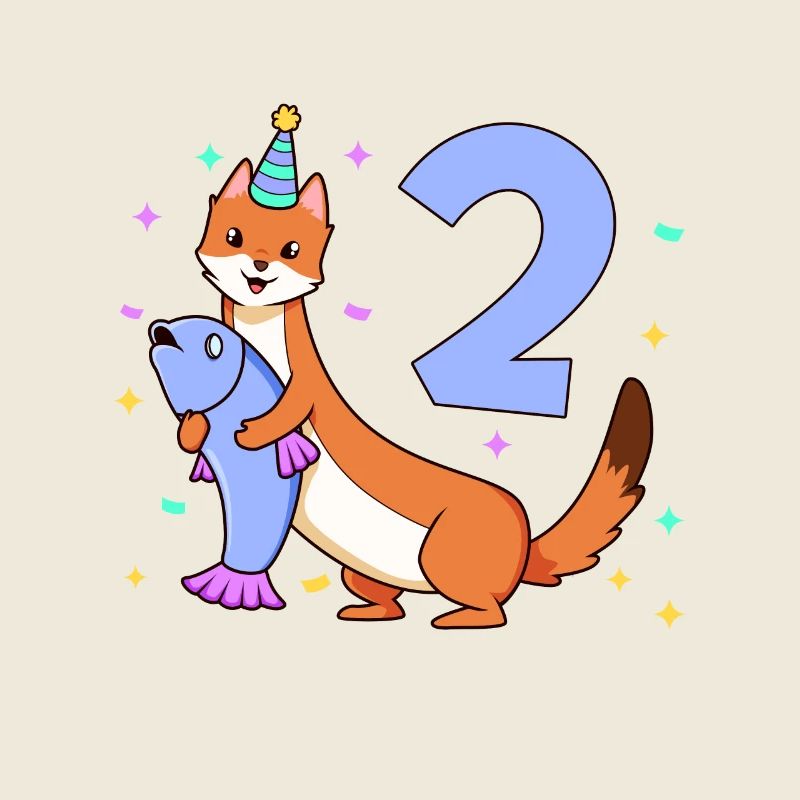 Mit Wiesel - Kinder Geburtstag 2 Jahre