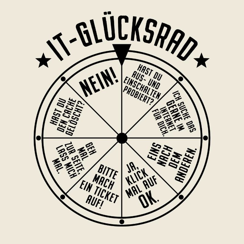IT Support Glücksrad Service Desk IT Helpdesk Nerd
