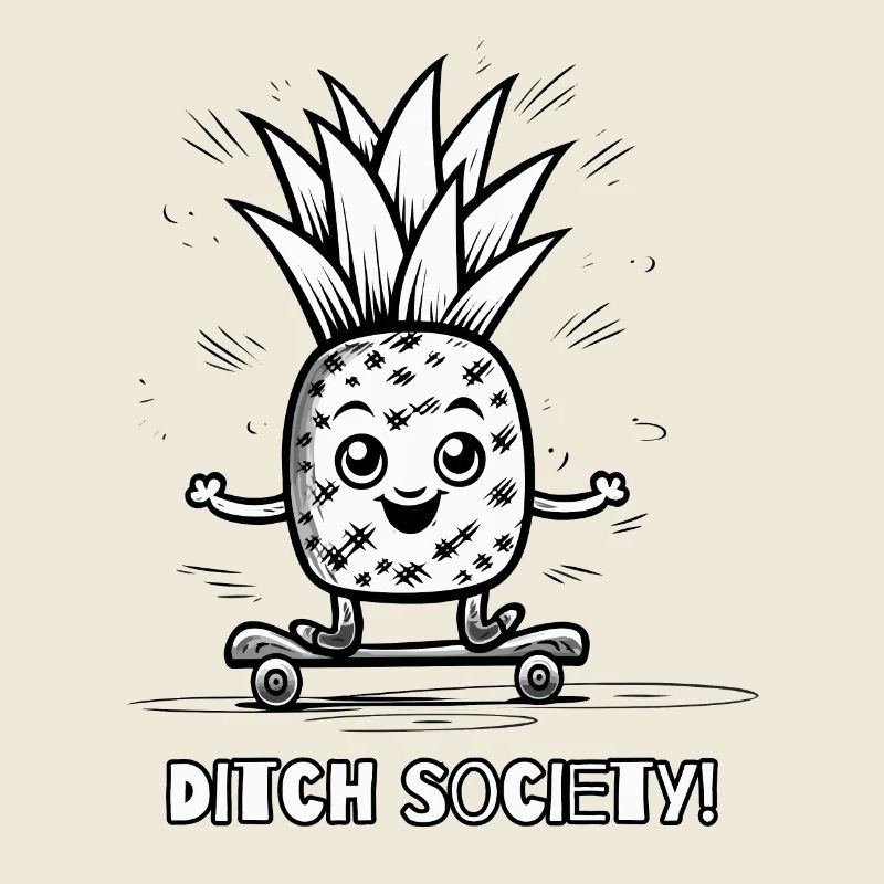 Quitter la société – Skateboard Ananas
