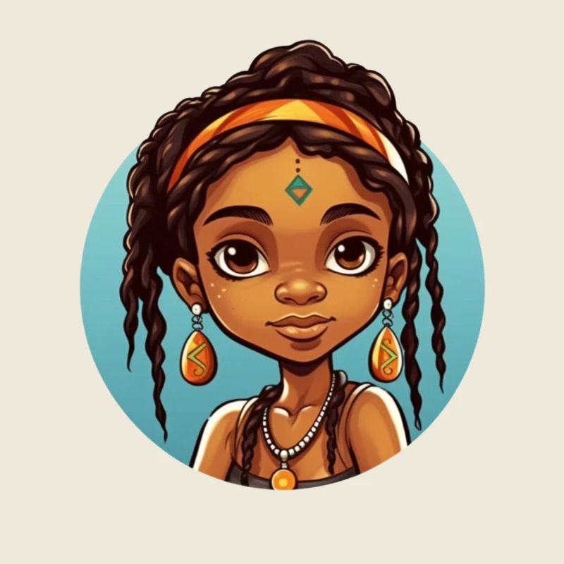Afro Black Child Young Girl Ethnic Gift Idea