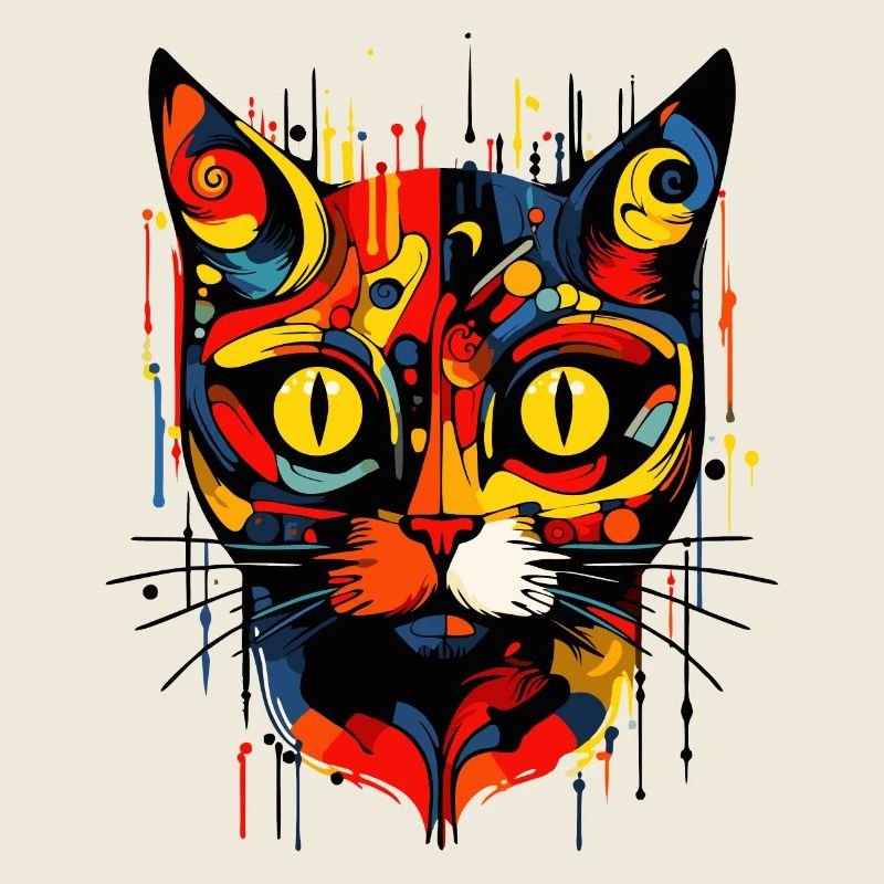 Chat d’art abstrait
