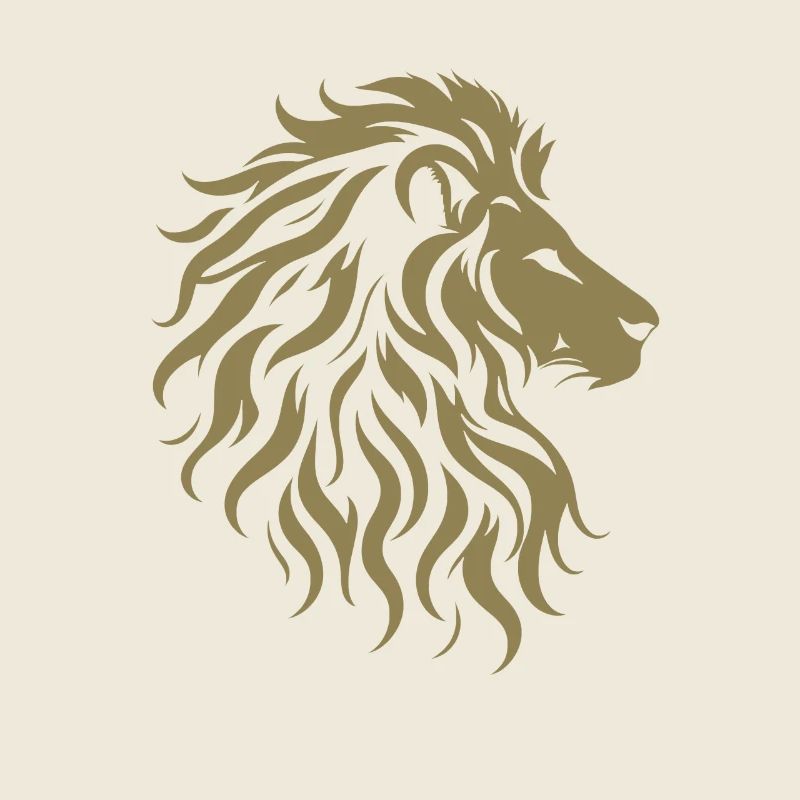 Majestic lion head silhouette