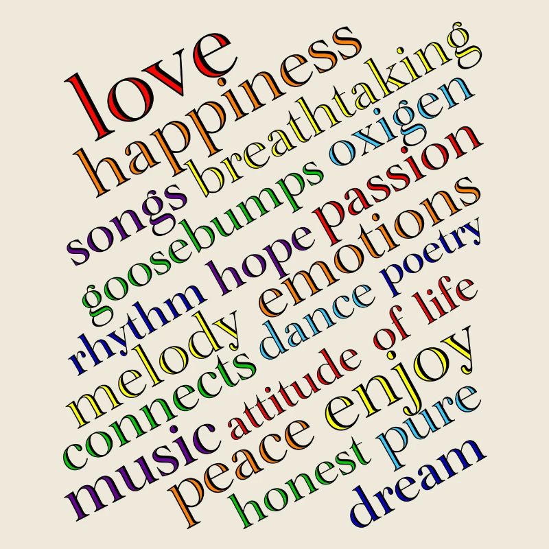 Regenbogen Typografie Lebensfreude