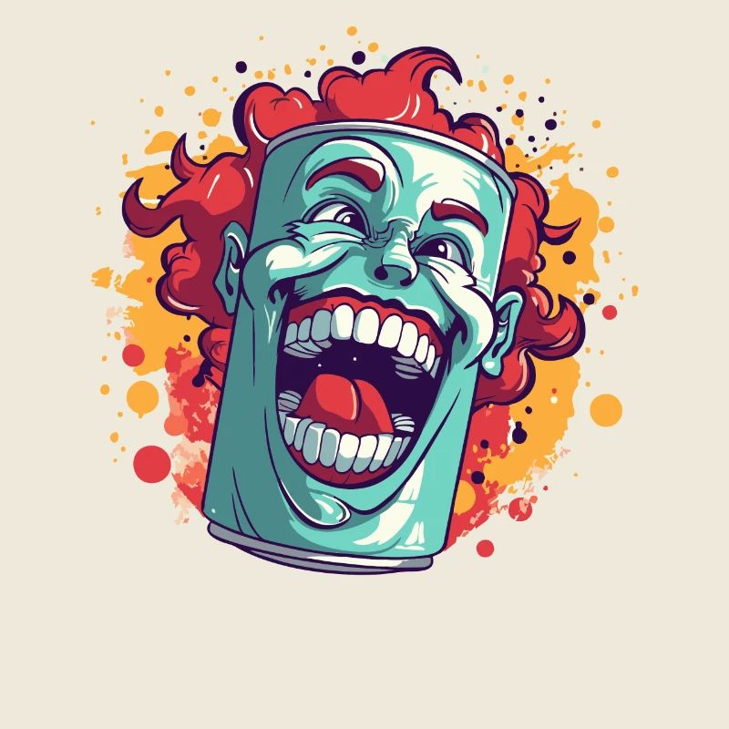 A tin with a funny clown