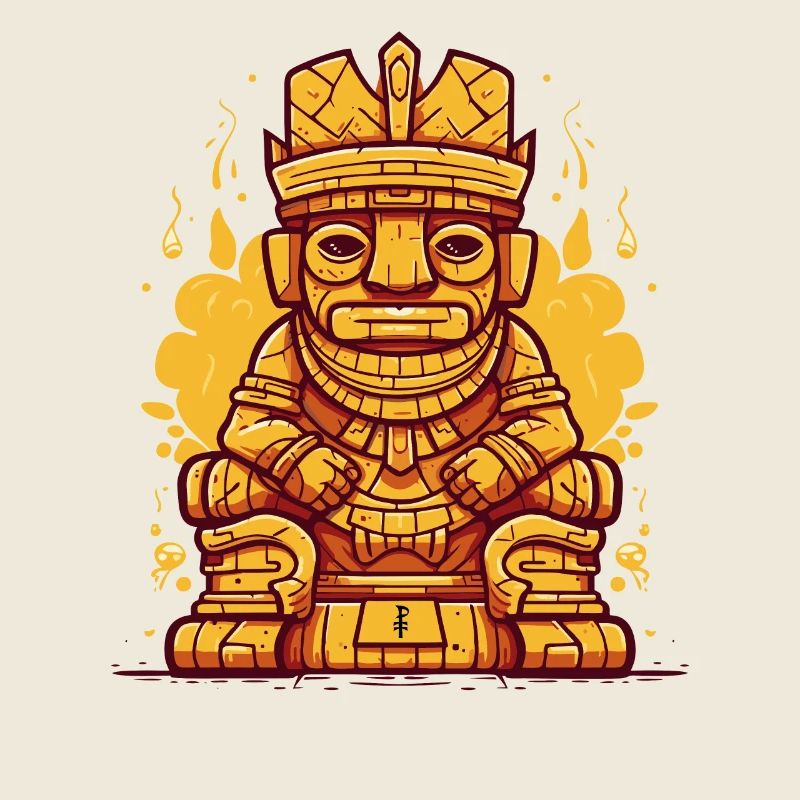 Inka-Maya-König auf Thron-Statue