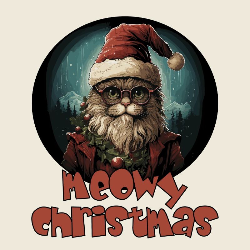 Lustiger Spruch mit Weihnachts Katze