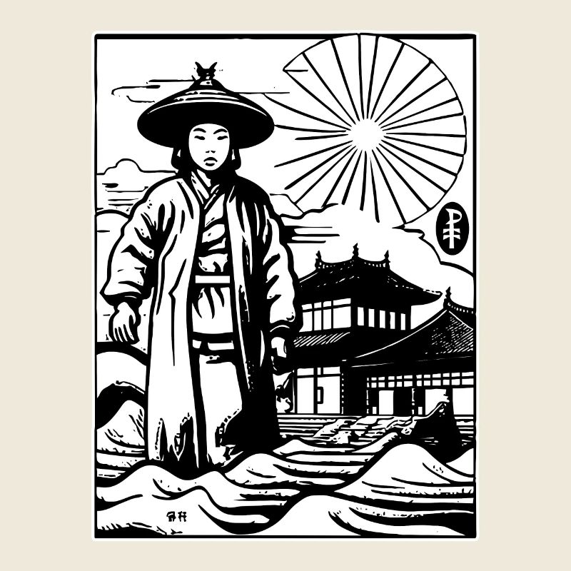Asiatischer japanischer Edo-Zeiten Bauer Ronin