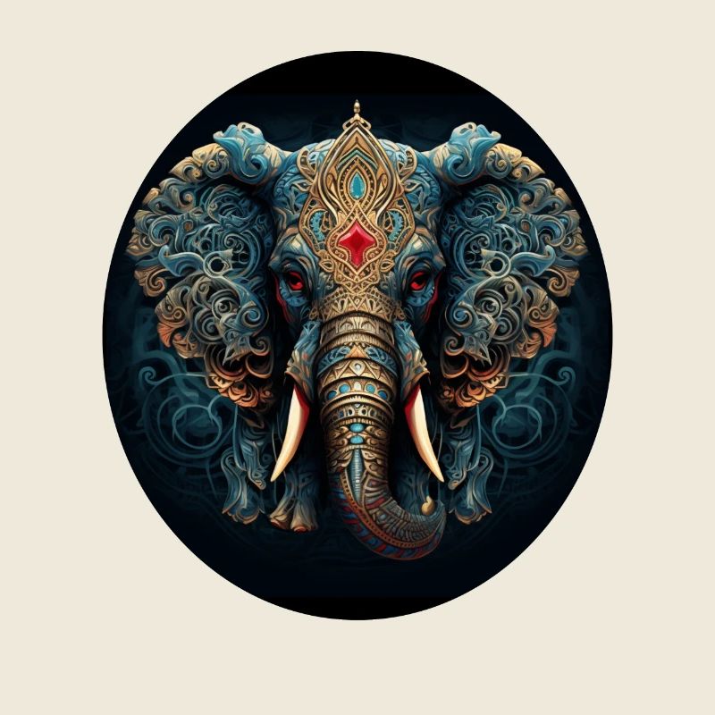 Blauer Mandala Elefant