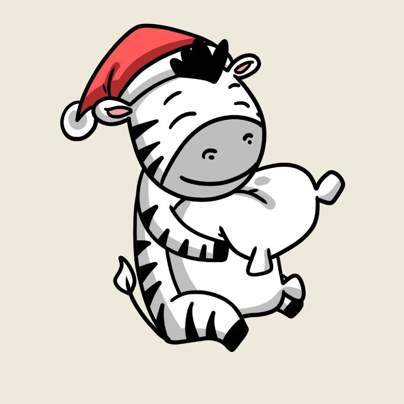 Zebra Cute Tired Christmas