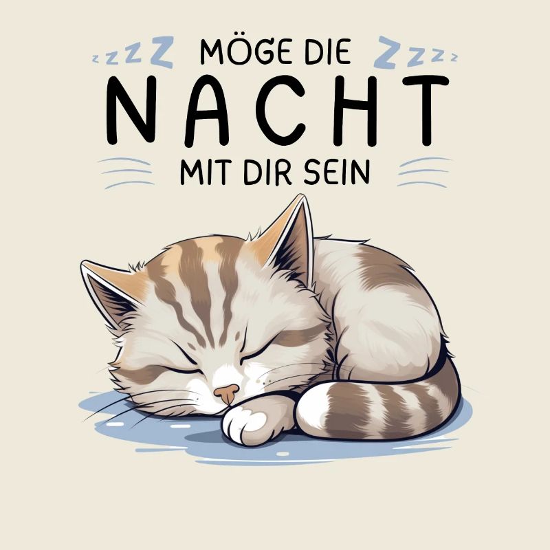 Möge die Nacht mit dir sein - Schlafshirt Katze
