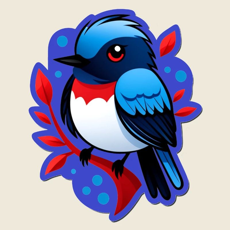 Moineau sur une branche - illustration en couleur