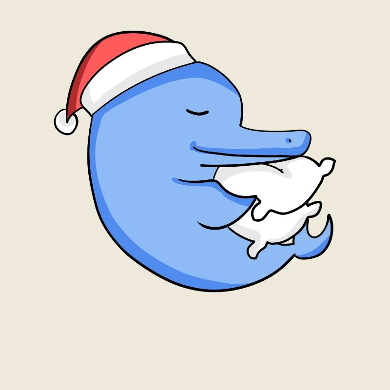 Dauphin Mignon Fatigué Dormir À Noël