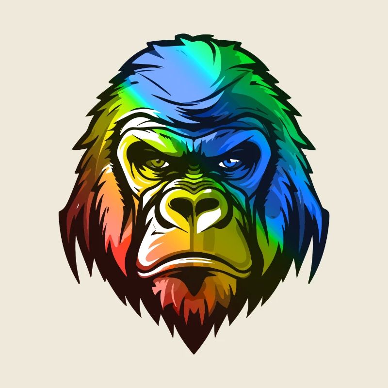 Gorilla Kopf Bunt
