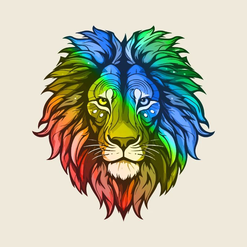 Löwe Kopf Bunt
