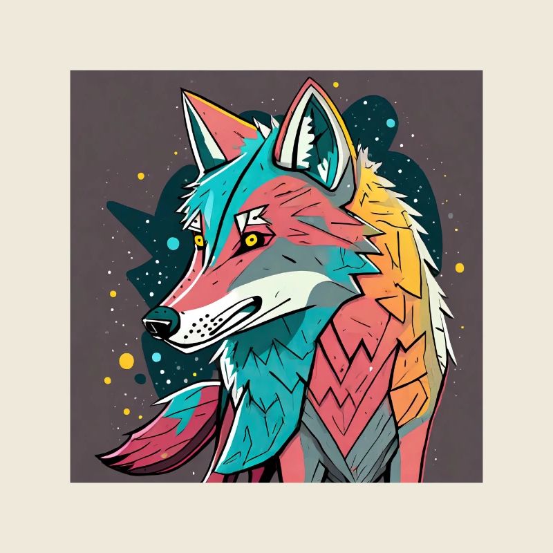 Geometrischer Wolf Farbexplosion