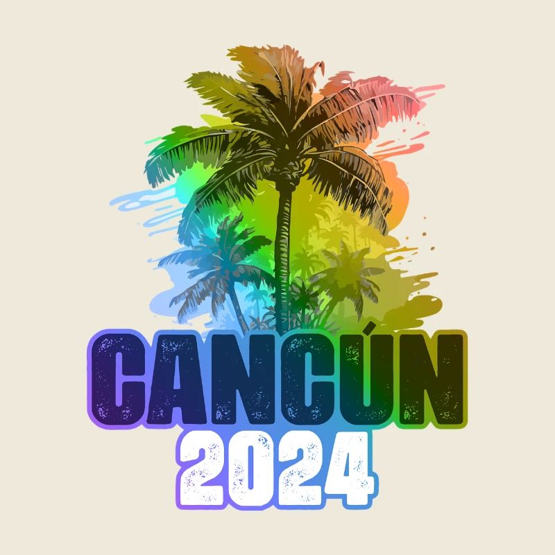 Cancun 2024 Urlaub Palmen Bunt
