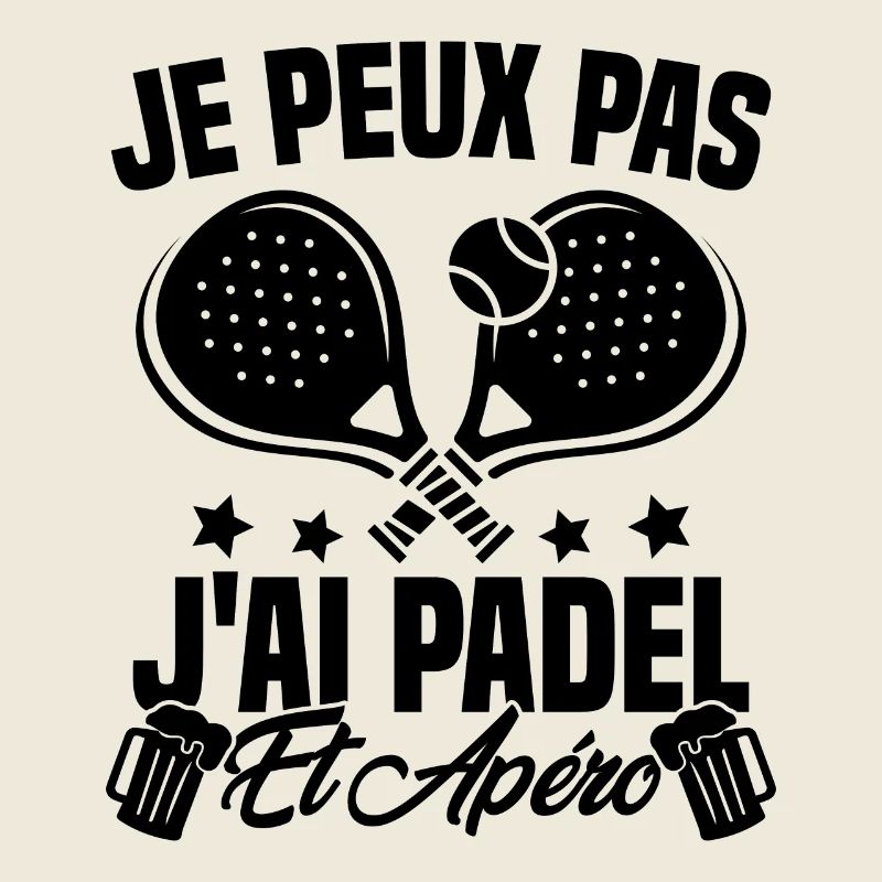 Ich kann nicht Padel und Aperitif Padeliste Geschenk